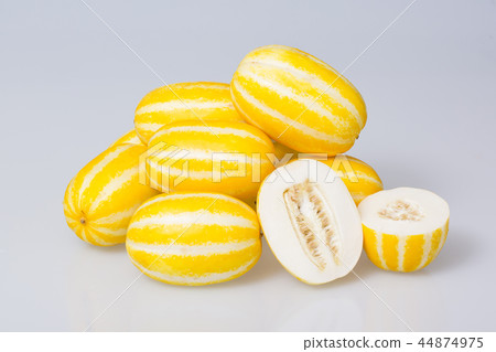 Delicious summer fruits object photo, tomato, oriental melon and watermelon 063 44874975