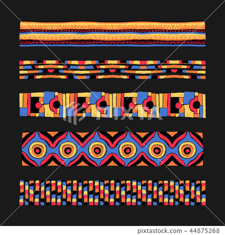 Set of ethnic art brushes in African style. 44875268