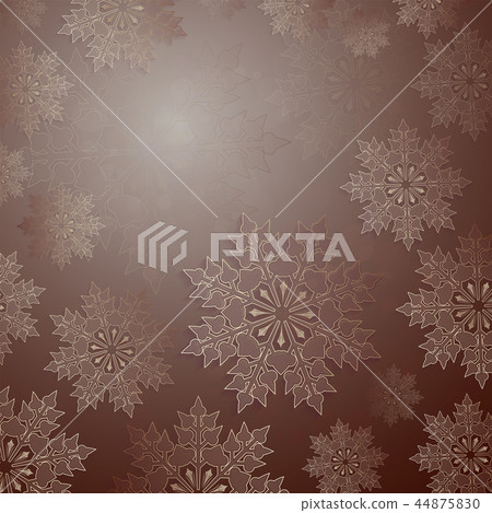Light brown design with a set of golden snowflakes. Light brown design with a set of golden snowflakes. 44875830