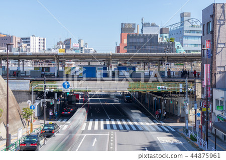 Urban scenery Iron bridge of Nishi Nippori Station 44875961