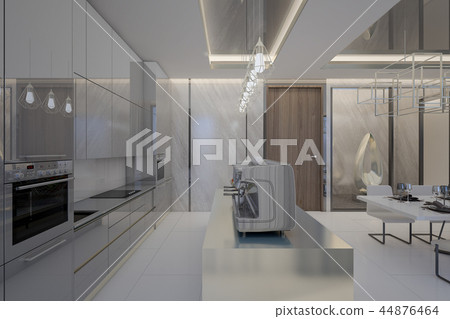 Kitchen Cabinet and appliance in kitchen room 44876464