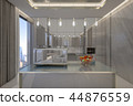 Luxury Kitchen with cityscape , 3d rendering 44876559