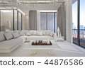 Luxury living room in high rise condominium 44876586