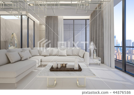 Luxury living room in high rise condominium Luxury living room in high rise condominium 44876586