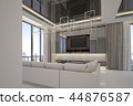 Cozy living room with tv cabinet in penthouse room 44876587