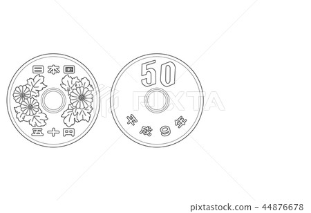 日元五十硬幣線 44876678