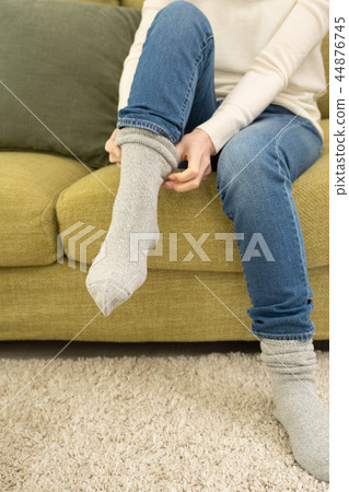 Woman wearing thick socks 44876745