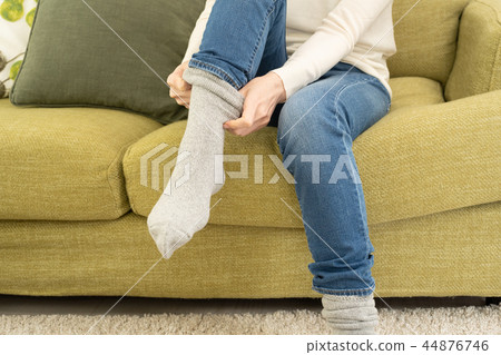 Woman wearing thick socks 44876746