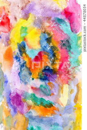 Watercolor color stains and brush strokes 44878034
