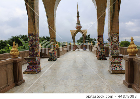 Mosaic pillars passageway, temple at Pha Sorn Kaew Mosaic pillars passageway, temple at Pha Sorn Kaew 44879098
