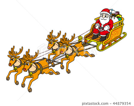 聖誕老人和馴鹿 44879354