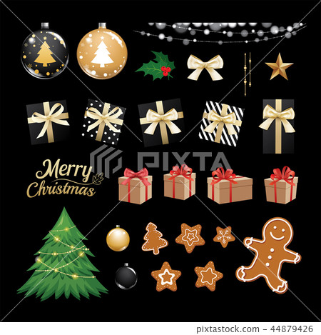 Christmas objects set gifts and decorative  44879426