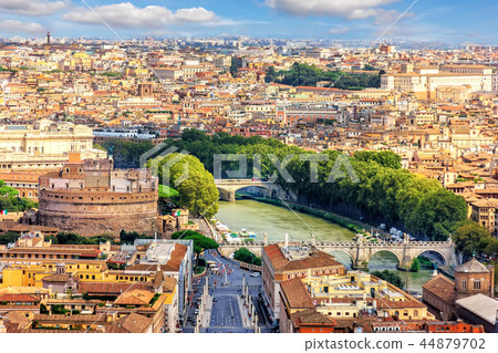 View on Castel Sant'Angelo,The Tiber and the bridg View on Castel Sant'Angelo,The Tiber and the bridg 44879702