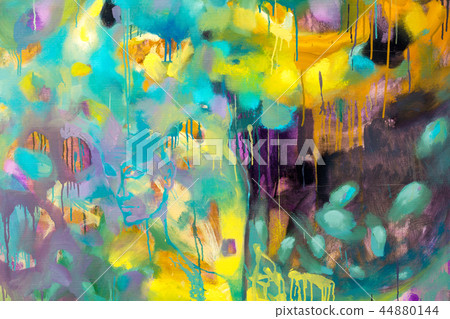 Abstract art background. Acrylic on canvas. Rough brushstrokes of paint. Abstract art background. Acrylic on canvas. Rough brushstrokes of paint. 44880144