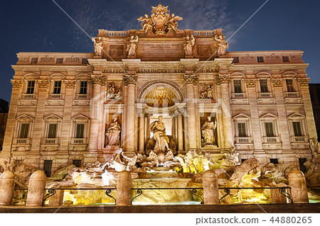 The Trevi Fountain in twilight, Rome 44880265