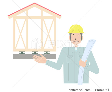 隔震房屋和工人 隔震房屋和工人 44880941