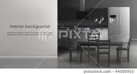 Vector mockup of kitchen room interior Vector mockup of kitchen room interior 44880958