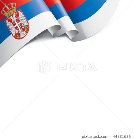 Serbia flag, vector illustration on a white background Serbia flag, vector illustration on a white background 44881626