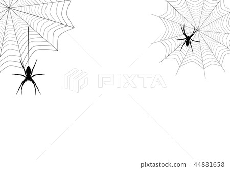 Spiders black silhouette hanging on web,vector eps 44881658