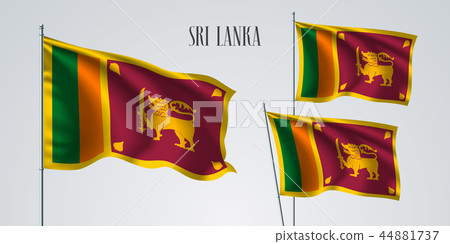 Sri Lanka waving flag set of vector illustration. Sri Lanka waving flag set of vector illustration. 44881737