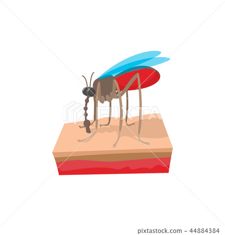 Mosquito on the skin cartoon icon Mosquito on the skin cartoon icon 44884384