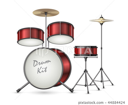 realistic drum kit, percussion instruments realistic drum kit, percussion instruments 44884424