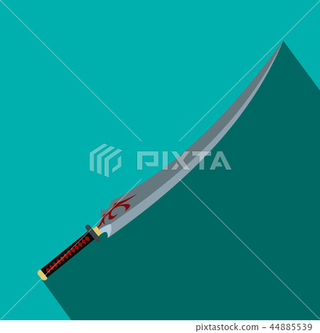 Japanese sword flat icon Japanese sword flat icon 44885539