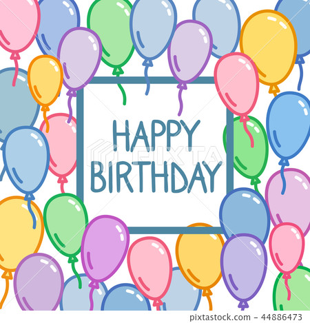 Happy Birthday greeting card with sign in squere Happy Birthday greeting card with sign in squere 44886473