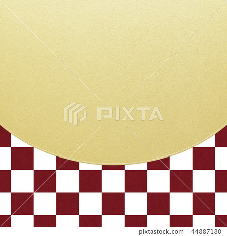 Japanese-Japanese style-Japanese pattern-background-gold leaf-checkered pattern-red and white 44887180