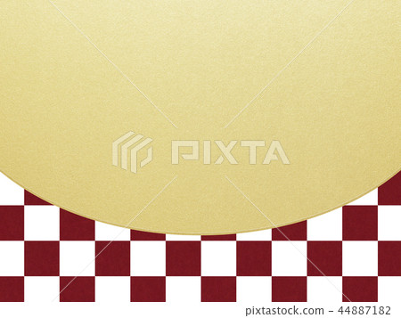 Japanese-Japanese style-Japanese pattern-background-gold leaf-checkered pattern-red and white 44887182
