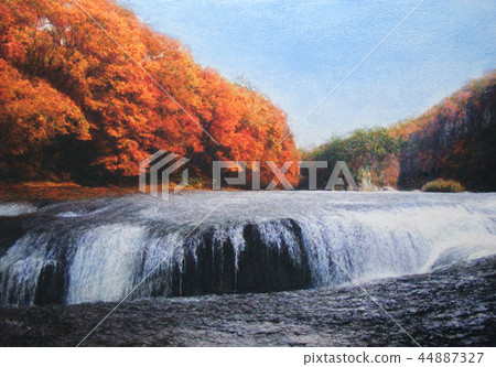 Fukiware Valley Autumn Landscape Painting 44887327
