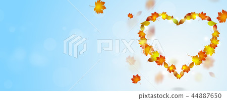 autumn leaves heart shape autumn leaves heart shape 44887650