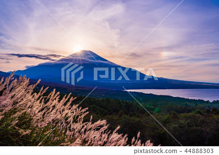 (Yamanashi Prefecture) Lake Yamanaka panorama stand, Mt. Fuji in autumn 44888303