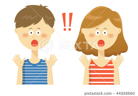 Male female upper body _ surprised Male female upper body _ surprised 44888660