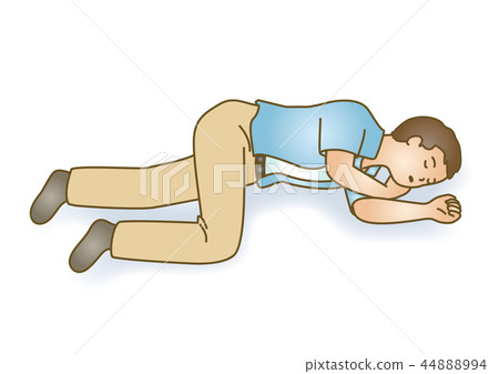 First aid illustration 09: Sudden illness, consciousness disorder 44888994