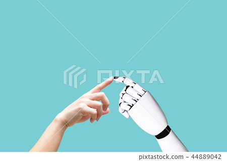 Human hand and robot hand system concept 44889042