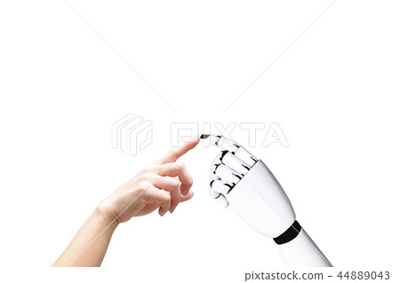 Human hand and robot hand system concept Human hand and robot hand system concept 44889043