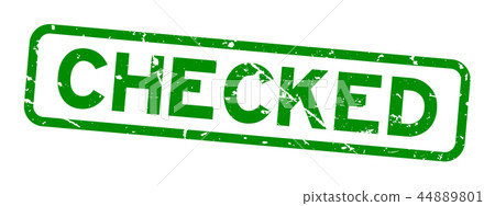 Checked Word Image Grunge green checked word rubber seal stamp - Stock Illustration ...
