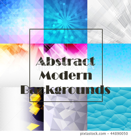 Collection of abstract multicolored backgrounds. vector design 44890050