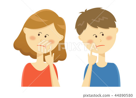 Male female upper body _ think - Stock Illustration [44890580] - PIXTA