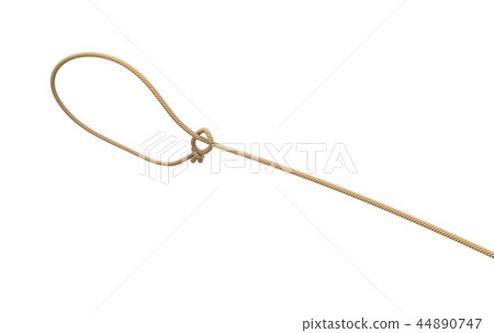 3d rendering of a rope tied in a lasso and flying on a white background. 44890747