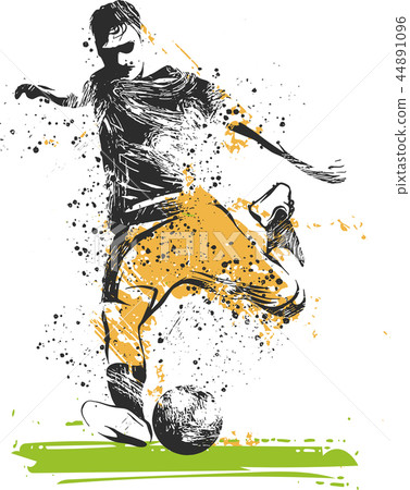Soccer player kicking ball. illustration of sport Soccer player kicking ball. illustration of sport 44891096