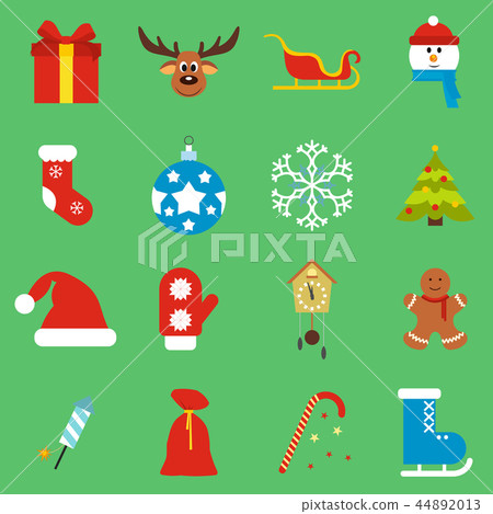16 christmas flat icons set 16 christmas flat icons set 44892013