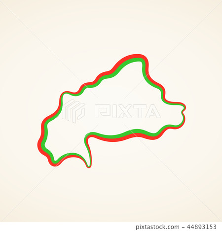 Burkina Faso - Outline Map Burkina Faso - Outline Map 44893153