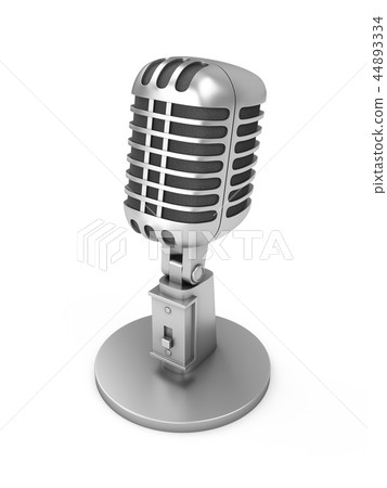 3D Rendering vintage studio microphone isolated 44893334