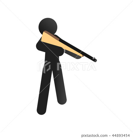 A man training sport shooting isometric 3d icon A man training sport shooting isometric 3d icon 44893454