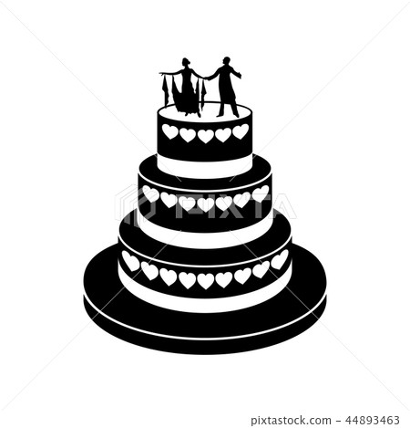 Wedding cake simple icon Wedding cake simple icon 44893463