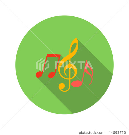 Music key and notes flat icon 44893750