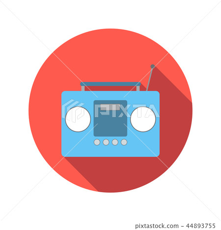 Boom box or radio cassette tape player flat icon - Stock Illustration ...