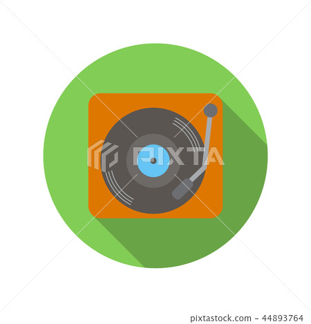 Retro record player flat icon  44893764